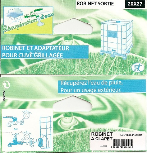 Robinet et adaptateur pour cuve grillagée